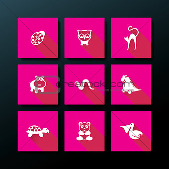 Vector flat baby toy icon set