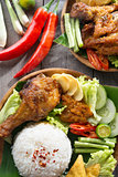 Ayam Penyet rice