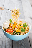 Fresh hot spicy curry instant noodles