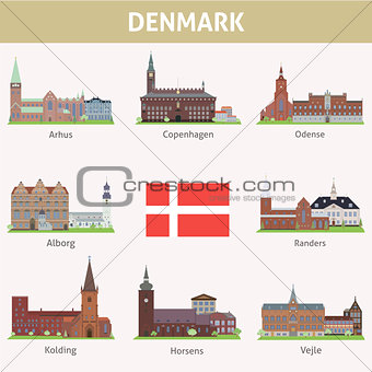 Denmark. Symbols of cities