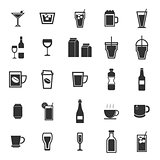 Drink icons on white background