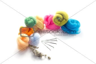 Colorful wool tops
