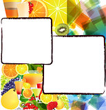 Vector Background with fruits and cocktails