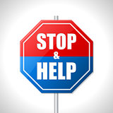 Stop and help traffic sign
