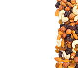 Nuts and dry fruits background