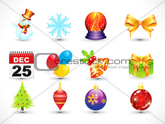 abstract multiple christmas icon set