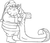 Santa Claus Reads From Christmas List Coloring Page