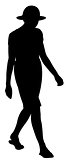 walking girl silhouette vector