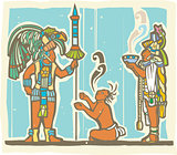Mayan Warrior, Captive and Priest