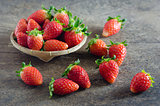 Fresh strawberries on basket