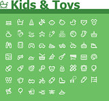 Kids and toys icon set