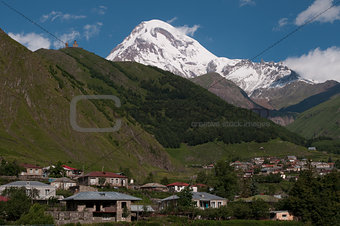 Mount Kazbek and Gergeti Trinity Church