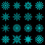 Create snowflake icons on black background