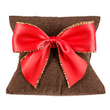 Soft pillow and decorative bow on