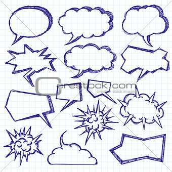 Vector Sketch Background With Speech Bubbles