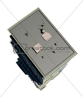 Highly detailed building. Top view