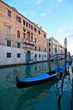 Venice Italy Gondolas on canal 