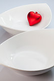 White bowls and red heart