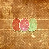 Grunge floral Easter egg background