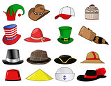 Various hats illustration icons 
