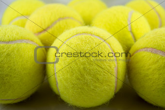 Tennis Balls Formation Close-Up