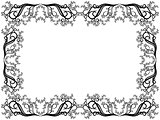 Black and white frame with floral elements