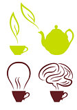 coffee and tea, vector set