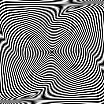  Torsion illusion. Abstract op art background.