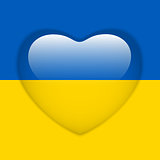 Ukraine Flag Heart Glossy Button