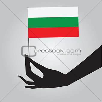 Bulgaria flag in his hand