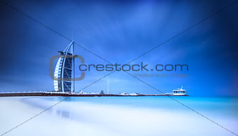 Burj Al Arab hotel on Jumeirah beach in Dubai