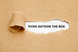 Think Outside The Box Torn Paper