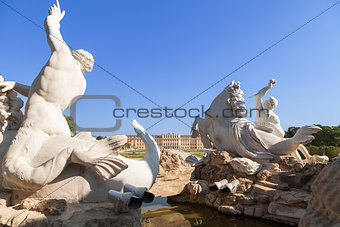 Neptune Fountain in Schonbrunn Palace, Vienna, Austria