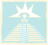 Mayan Pyramid with Venus Eye Glyph