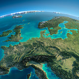 Detailed Earth. Central Europe