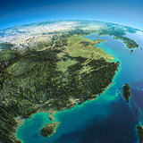 Detailed Earth. Eastern China and Taiwan