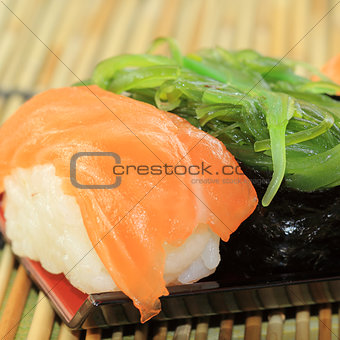 sushi in the tray