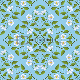 Abstract seamless floral pattern. Retro background. Vector illustration.