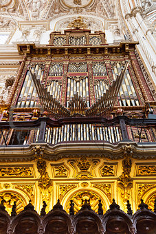 Antique Organ inside The Cathedral and former Great Mosque of Co
