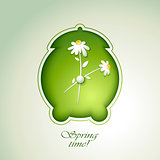 Spring Green alarm clock with flowers