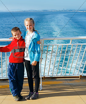 Children on the deck of ship