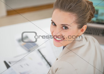 Portrait of smiling business woman in office
