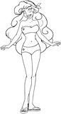 African Woman In Swimsuit Coloring Page