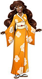 African Woman In Yellow Kimono