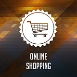 Online Shopping Concept on Triangle Background.