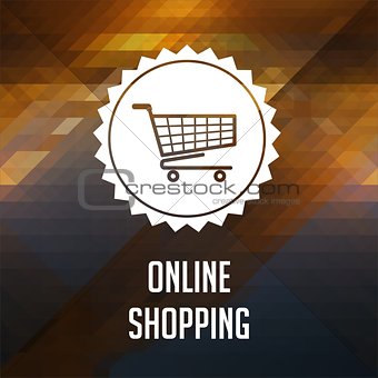 Online Shopping Concept on Triangle Background.