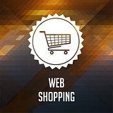 Web Shopping Concept on Triangle Background.