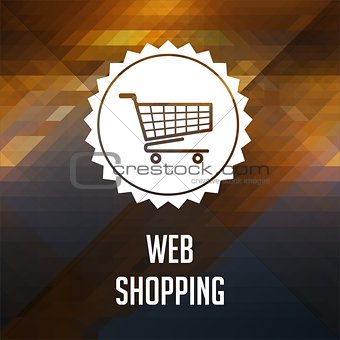 Web Shopping Concept on Triangle Background.
