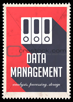 Data Management on Red in Flat Design.