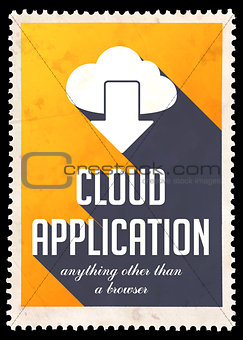 Cloud Application on Yellow in Flat Design.
